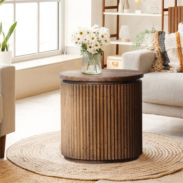 Regency Side Table Round - Old Elm at Online8 Furniture Auckland NZ