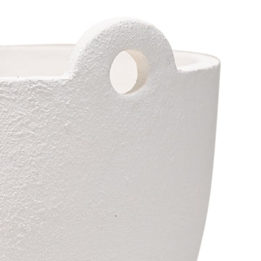 Rene 2 Handle Planter - White at Online8 Furniture Auckland NZ