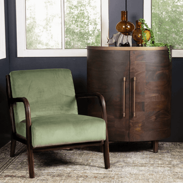 Renfrow Velvet Armchair - Olive at Online8 Furniture Auckland NZ