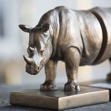 Rhino Bookends - Gold at Online8 Furniture Auckland NZ