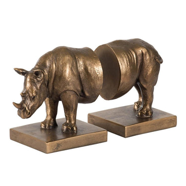 Rhino Bookends - Gold at Online8 Furniture Auckland NZ