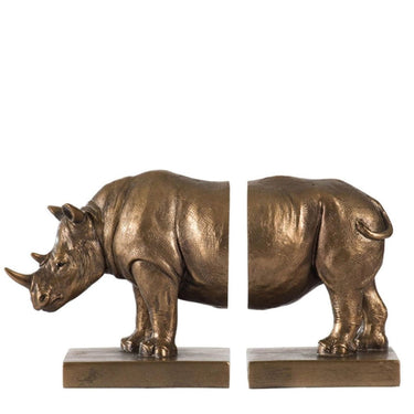 Rhino Bookends - Gold at Online8 Furniture Auckland NZ