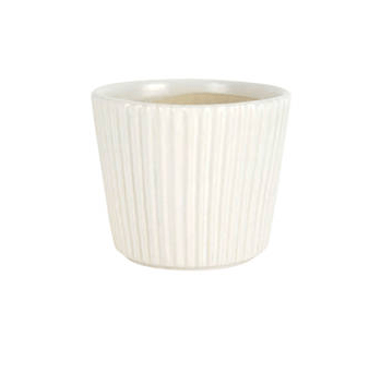Ribbed Ceramic Planter White Small at Online8 Furniture Auckland NZ