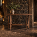 Palm Spring Console 120cm Wood Top in walnut rubber wood, alternate view