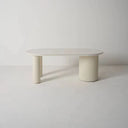 Roberto Tri-Column Coffee Table - Chalk White at Online8 Furniture Auckland NZ