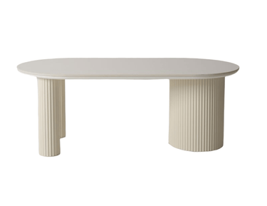 Roberto Tri-Column Coffee Table - Chalk White at Online8 Furniture Auckland NZ