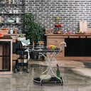 Rolling Bar Cart with Stemware Rack at Online8 Furniture Auckland NZ