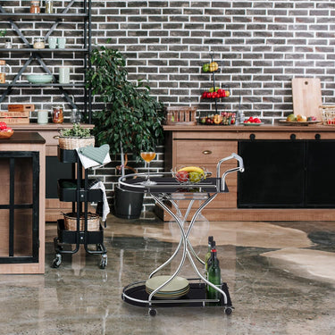 Rolling Bar Cart with Stemware Rack at Online8 Furniture Auckland NZ