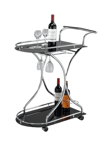 Rolling Bar Cart with Stemware Rack at Online8 Furniture Auckland NZ