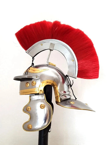 Roman Knight Helmet with Red Hair Plume at Online8 Furniture Auckland NZ