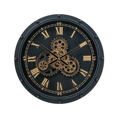 Roman Numeral Wall Clock with Gears at Online8 Furniture Auckland NZ