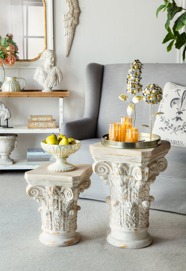 Roman Plinth | Pedestal | Antique Marble at Online8 Furniture Auckland NZ