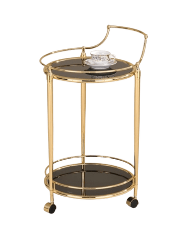 Dominique Round 2 Tier Bar Cart | Drinks Trolley at Online8 Furniture Auckland NZ