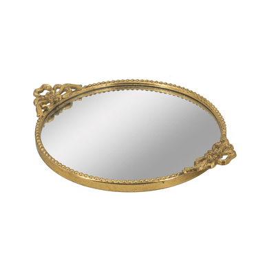 Round Gold Mirror Tray at Online8 Furniture Auckland NZ