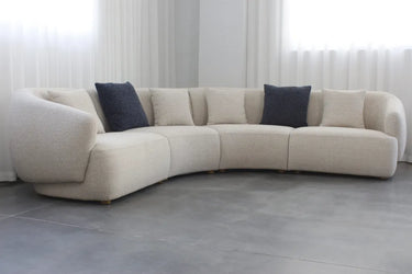 Rovena Curved 4 Seater Sectional Sofa on an FSC-certified pine and plywood frame with natural ash legs