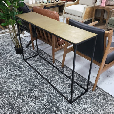 Rumba Console Table - Antique Brass 118cm at Online8 Furniture Auckland NZ