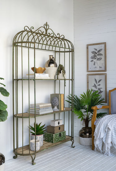 Rustic Metal Large Shelf Unit - 2030mm at Online8 Furniture Auckland NZ