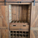 Rustic Reclaimed Pine Bar & Wine Unit with Sliding Doors at Online8 Furniture Auckland NZ