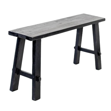 Rustico Reclaimed Teak Bench Medium - Black at Online8 Furniture Auckland NZ