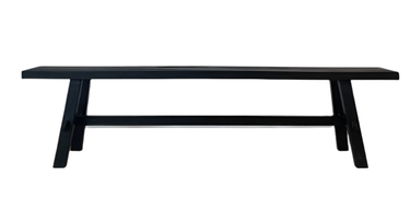 Rustico Reclaimed Wood Long Bench - Black at Online8 Furniture Auckland NZ