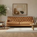 Rutherford Distressed Leather 3 Seater Sofa, a heritage Chesterfield for lounges and studies