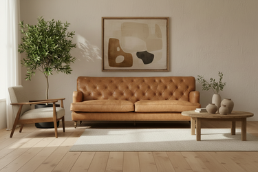 Rutherford Distressed Leather 3 Seater Sofa, a heritage Chesterfield for lounges and studies
