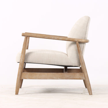 Sable Armchair | Linen Look & Light Oak at Online8 Furniture Auckland NZ