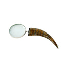 Sable Horn Magnifier (12.7cm) with a horn handle and brass and steel detailing in black and tan