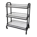 Samui Bar Cart - Black and Faux White Marble at Online8 Furniture Auckland NZ