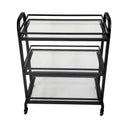 Samui Bar Cart - Black Iron & Glass at Online8 Furniture Auckland NZ