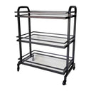 Samui Bar Cart - Black Iron & Glass at Online8 Furniture Auckland NZ
