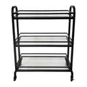 Samui Bar Cart - Black Iron & Glass at Online8 Furniture Auckland NZ
