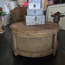 Santorini Elm & Rattan round Coffee Table at Online8 Furniture Auckland NZ