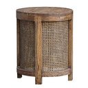 Santorini Elm & Rattan Round Side Table at Online8 Furniture Auckland NZ