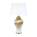 Scallop Gold Table Lamp with White Shade at Online8 Furniture Auckland NZ