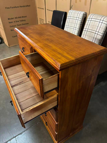 Scarlett 6 Drawer Tallboy at Online8 Furniture Auckland NZ