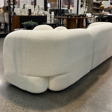 Seattle 3 Seat Boucle Sofa - White at Online8 Furniture Auckland NZ