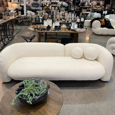 Seattle 3 Seat Boucle Sofa - White at Online8 Furniture Auckland NZ