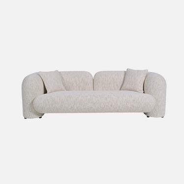 Seattle Curved Sofa in birch-toned 100% polyester with a Martindale 45,000 rating
