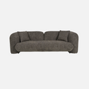 Seattle Curved Sofa in Seed Pearl textured cream 100% polyester with rounded arms