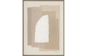 Shapes Hand Painted Framed Canvas - Natural at Online8 Furniture Auckland NZ