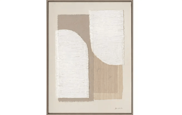 Shapes Hand Painted Framed Canvas - Natural at Online8 Furniture Auckland NZ