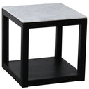 Side Table Marble Top - Black Oak Base at Online8 Furniture Auckland NZ