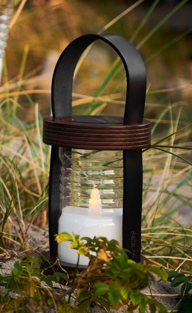 SIRIUS SOLAR Aston Lantern Black/Brown at Online8 Furniture Auckland NZ