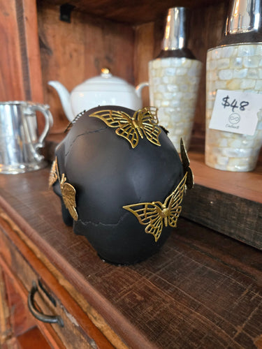 Skull with Metal Butterflies at Online8 Furniture Auckland NZ