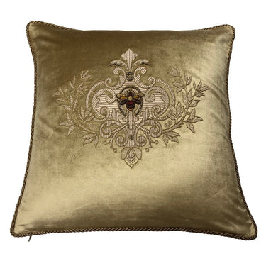 Snugg+Co Cushion Cover - Antique Gold W/Gold Wreath at Online8 Furniture Auckland NZ