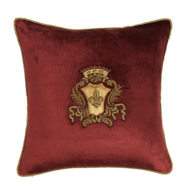 Snugg+Co Cushion Cover - Maroon W/Gold Wreath at Online8 Furniture Auckland NZ