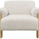 Sophie Linen & Oak Accent Chair - Grey Fleck at Online8 Furniture Auckland NZ