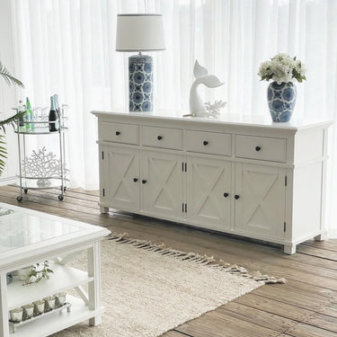 Sorrento 4 Door Hamptons Buffet Table - 1880mm at Online8 Furniture Auckland NZ