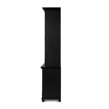 Sorrento Large Glass Door Hamptons Cabinet Black at Online8 Furniture Auckland NZ